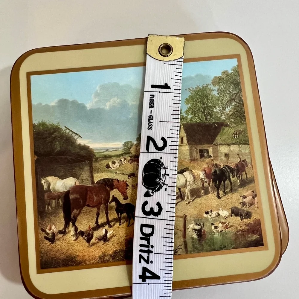 Vintage Pimpernel Coasters, 6pcs, Horses, Beige‎